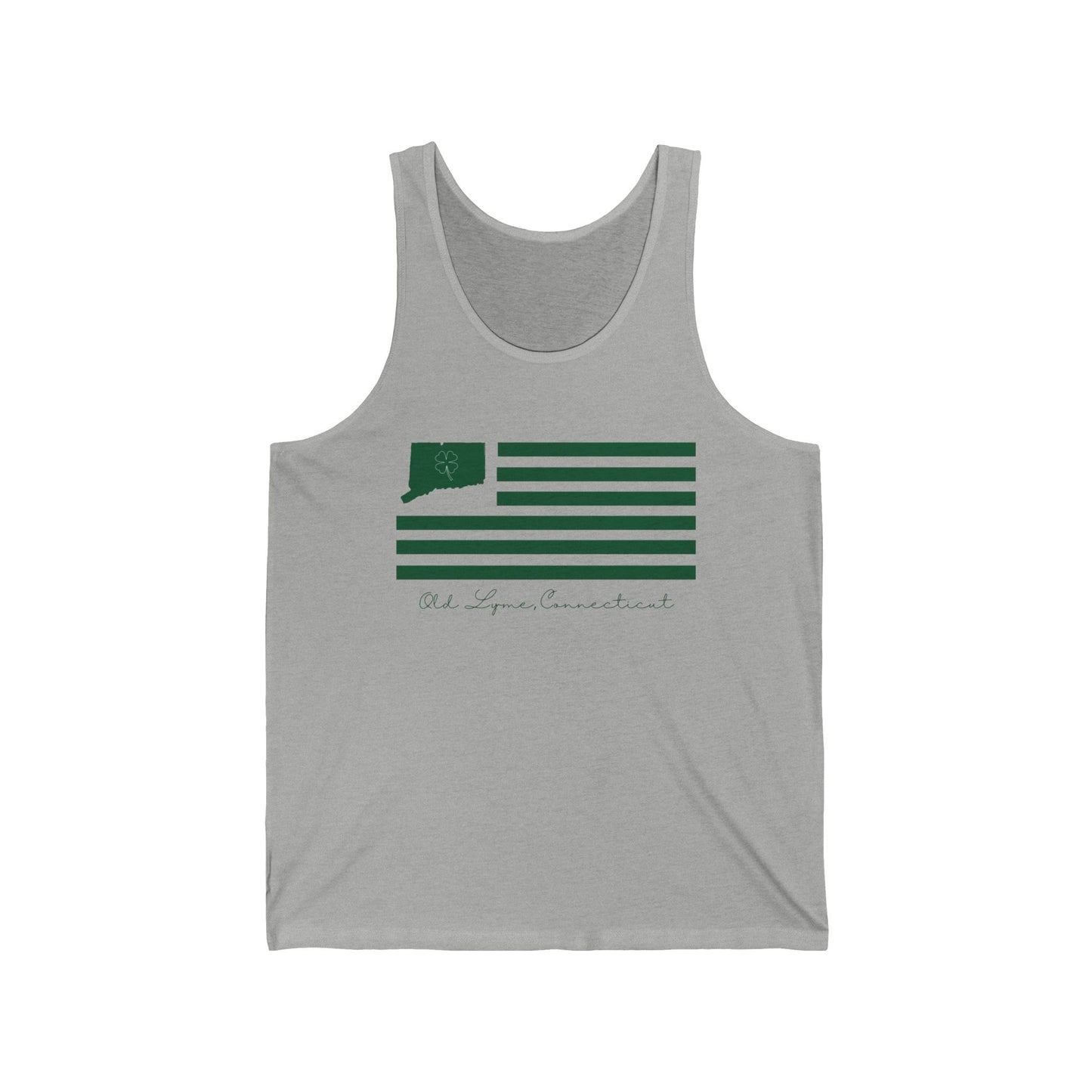 Old Lyme Connecticut St. Patrick’s Day Flag Unisex Jersey Tank Top