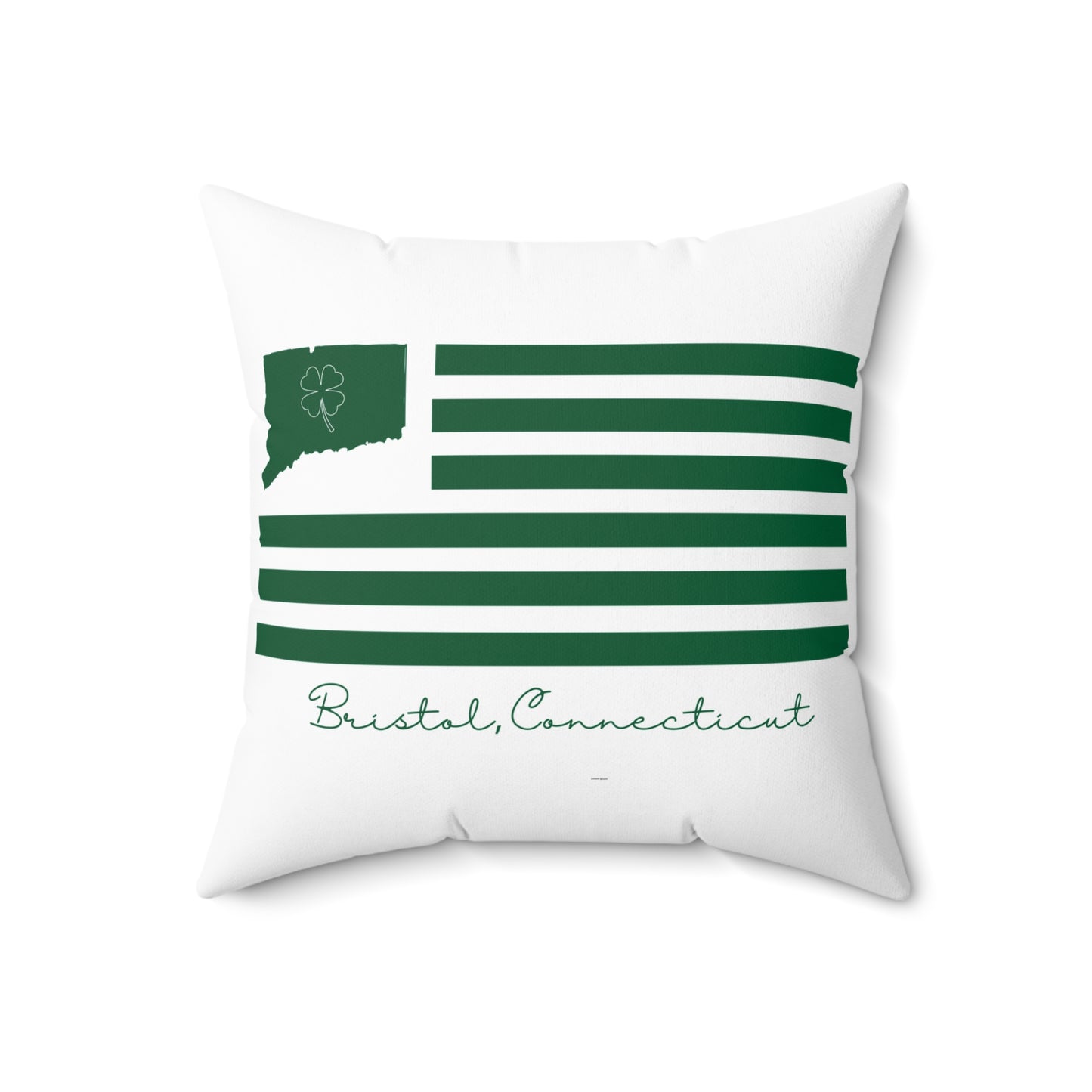 Bristol Connecticut St. Patrick’s Day Flag Spun Polyester Square Pillow