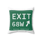 Vintage Exit 68W WCP Sign Spun Polyester Square Pillow
