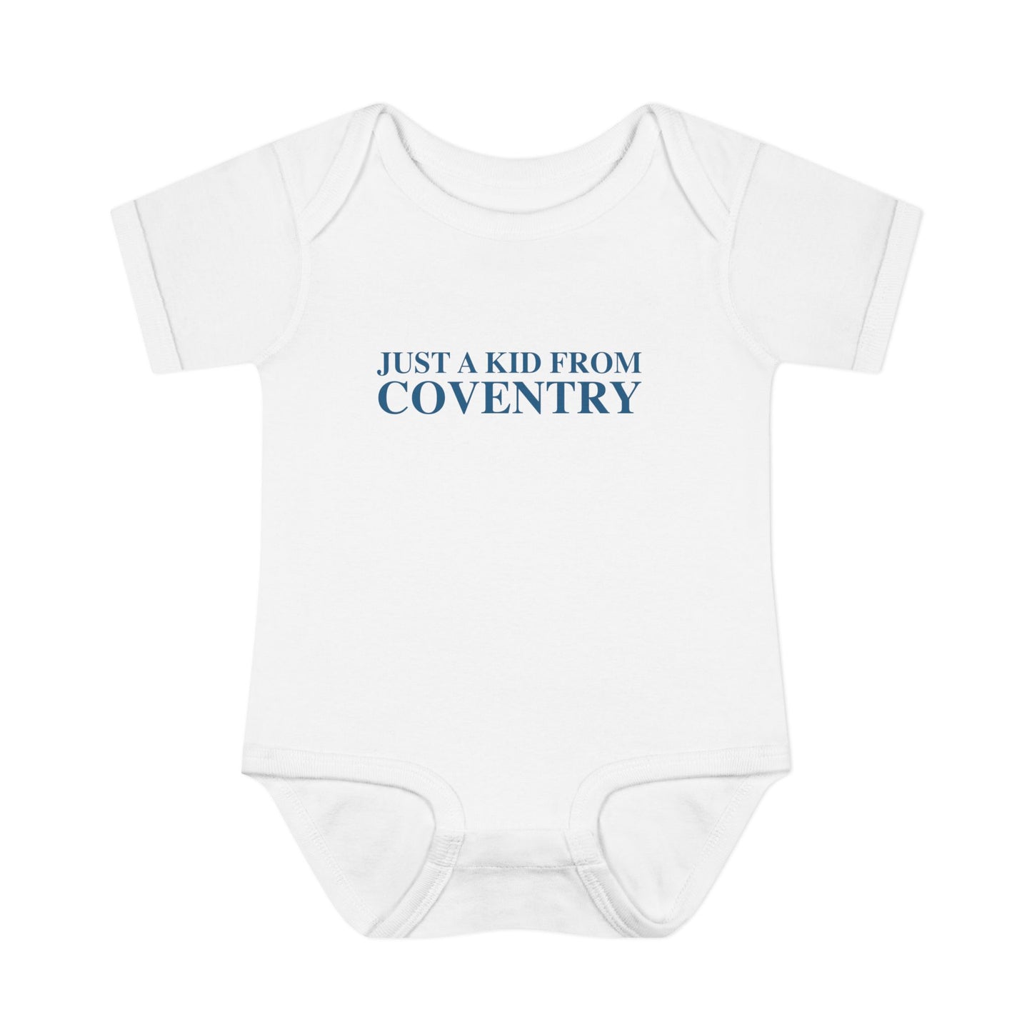 Just a kid from Coventry Infant Baby Rib Bodysuit