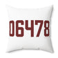 06478 Oxford Connecticut Zip Code Polyester Square Pillow