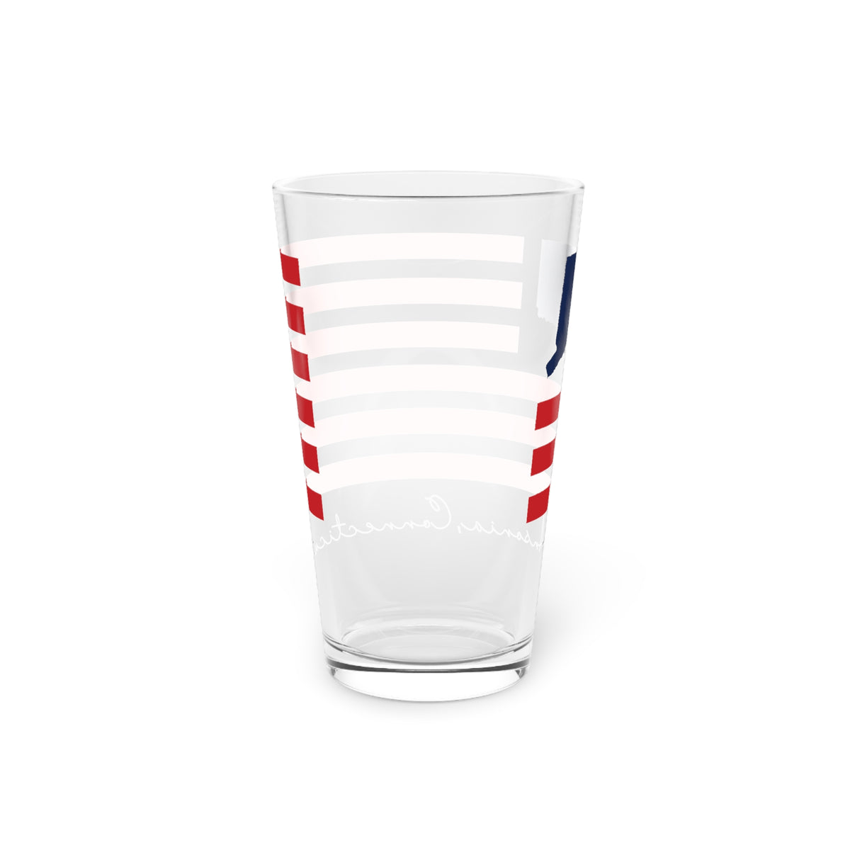 Ansonia Connecticut Flag Pint Glass, 16oz