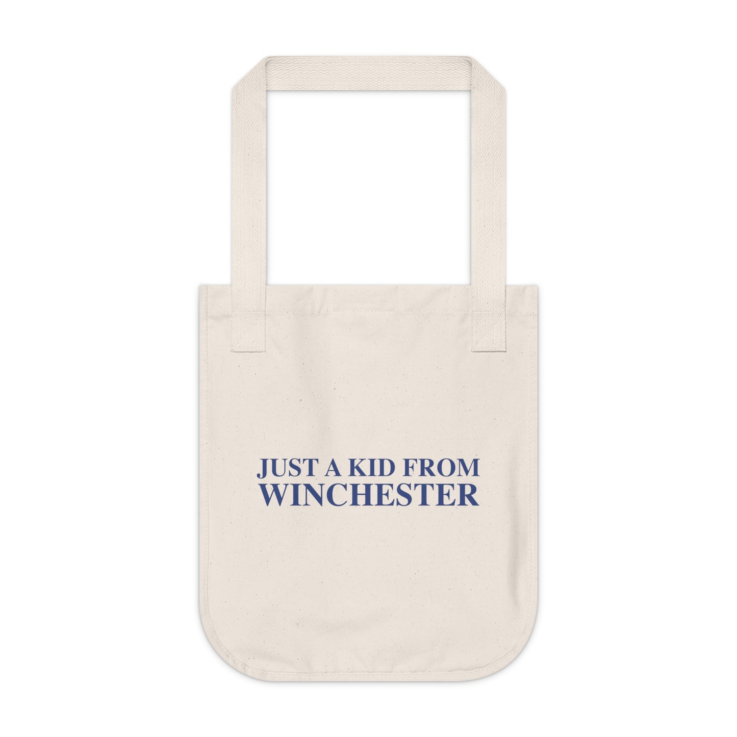 Just a kid from Winchester Organic Canvas Tote Bag