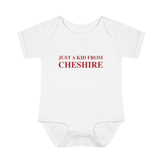Just a kid from Cheshire Infant Baby Rib Bodysuit