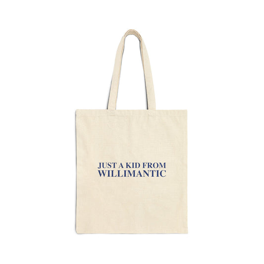 Just a kid from Willimantic Cotton Canvas Tote Bag