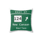 Vintage Merritt Parkway Exit 37 Sign Spun Polyester Square Pillow