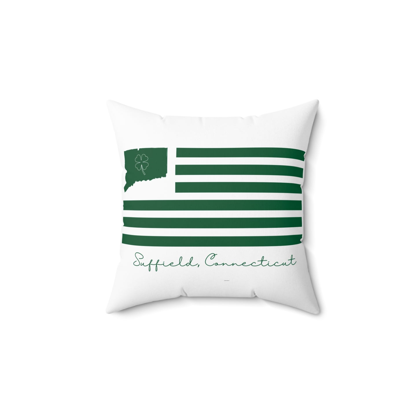 Suffield Connecticut St. Patrick’s Day Flag Spun Polyester Square Pillow