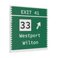 Vintage Merritt Parkway Exit 41 Sign Matte Canvas, Stretched, 1.25"