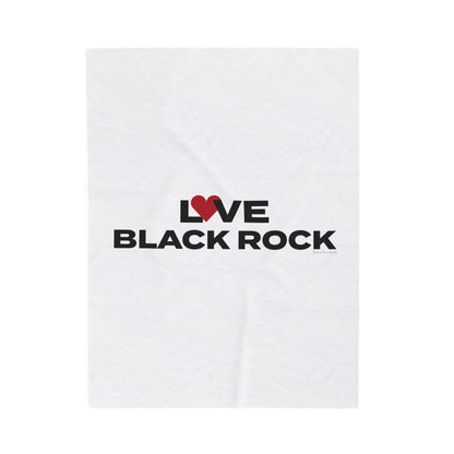Love Black Rock Velveteen Plush Blanket