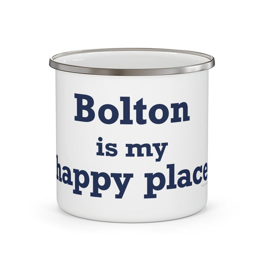 Bolton is My Happy Place Enamel Camping Mug