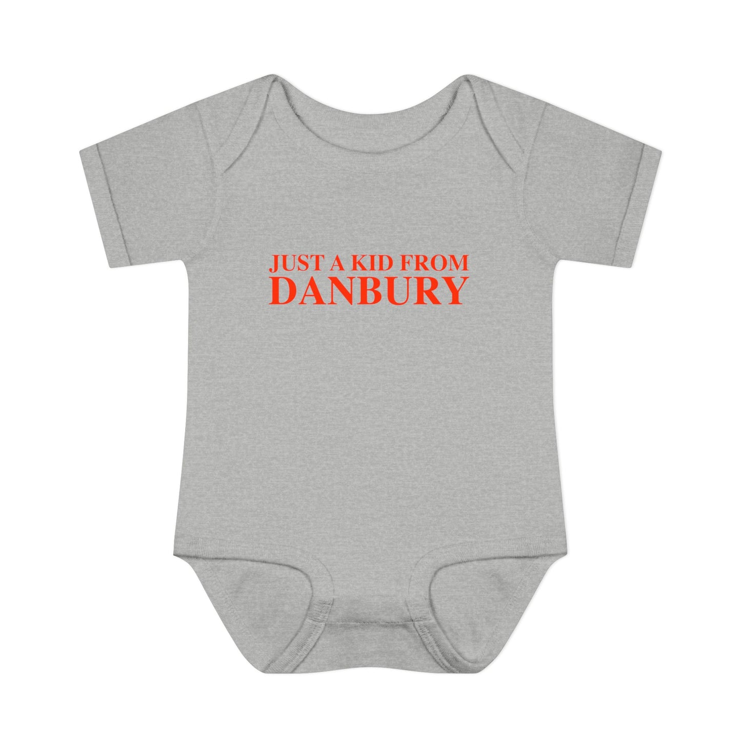 Just a kid from Danbury Infant Baby Rib Bodysuit