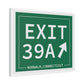 Vintage Exit 39A Merritt Parkway Sign Matte Canvas, Stretched, 1.25"