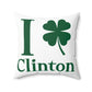 I Clover Clinton Spun Polyester Square Pillow