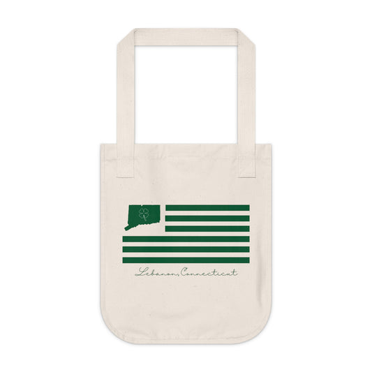 Lebanon Connecticut St. Patrick’s Day Flag Organic Canvas Tote Bag