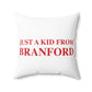Just a kid from Branford Polyester Square Pillow