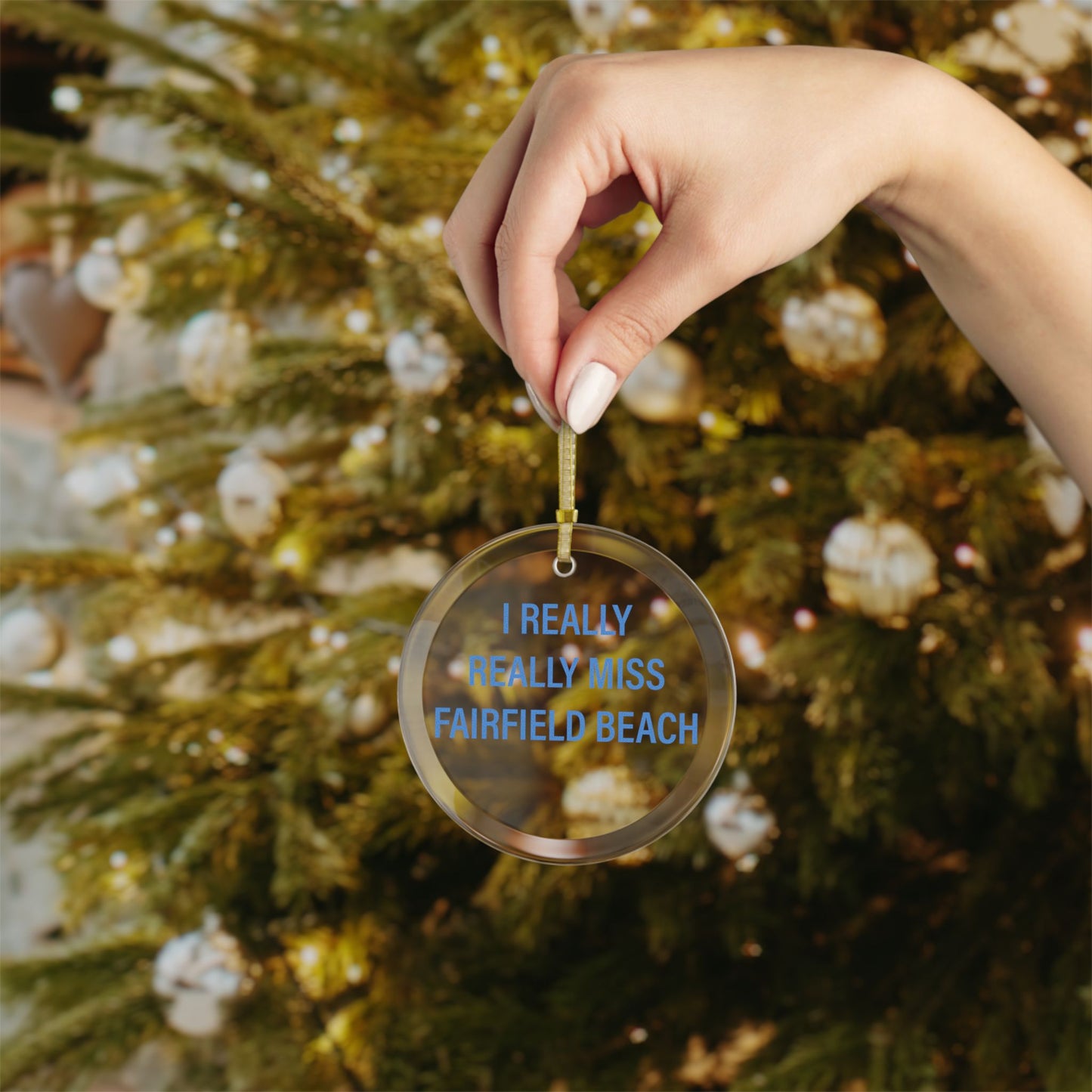 I Really Really Miss Fairfield Beach Glass Ornaments