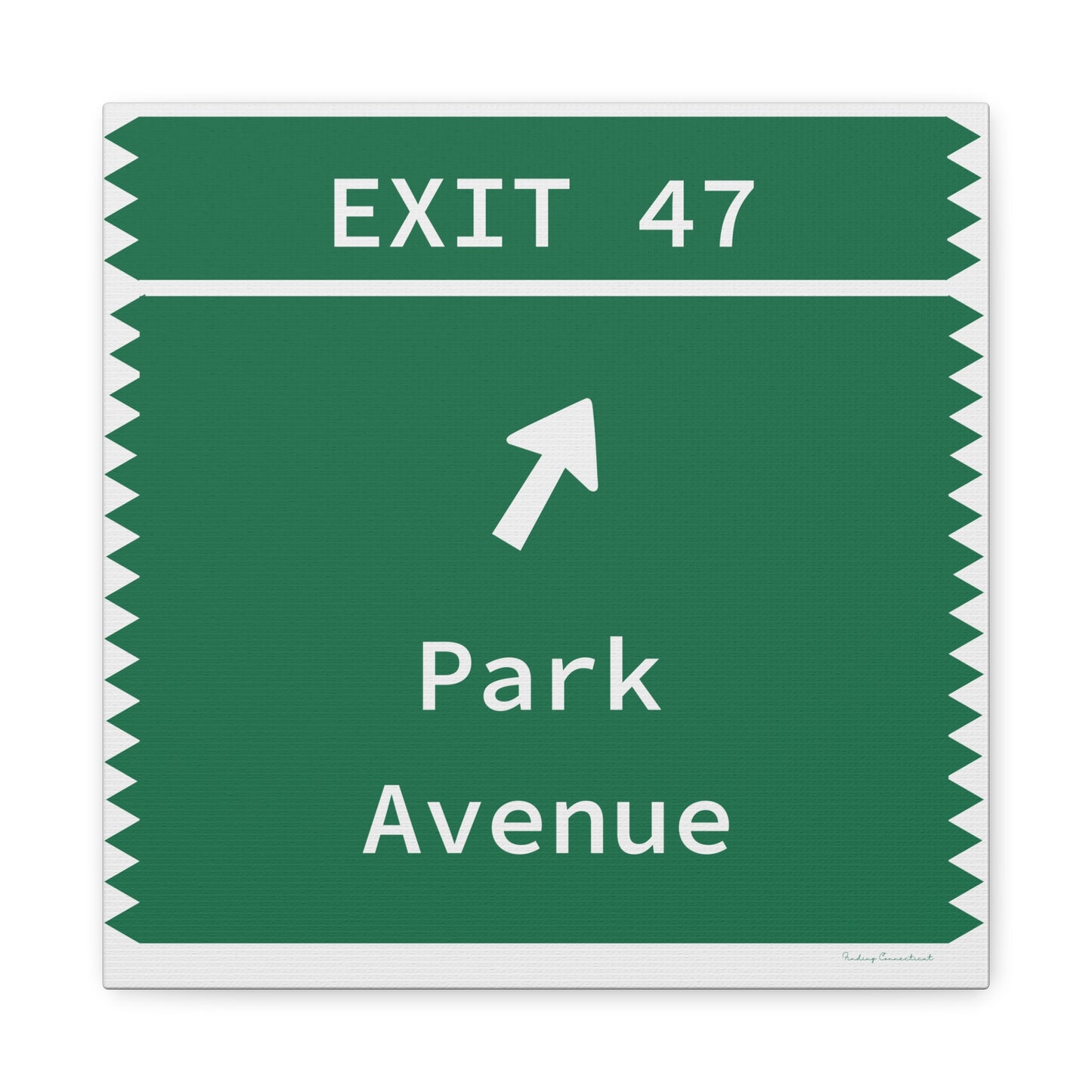 Vintage Merritt Parkway Exit 47 Sign Matte Canvas, Stretched, 1.25"
