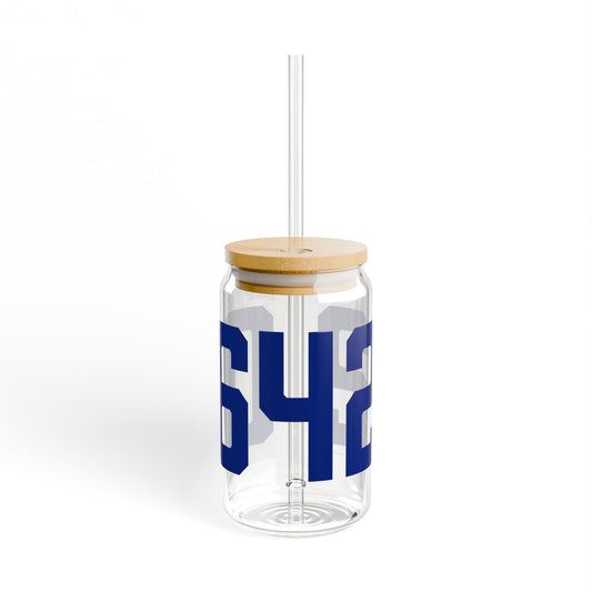 06422 Durham Connecticut Zip Code Glass Can with Straw and Lid, 16oz