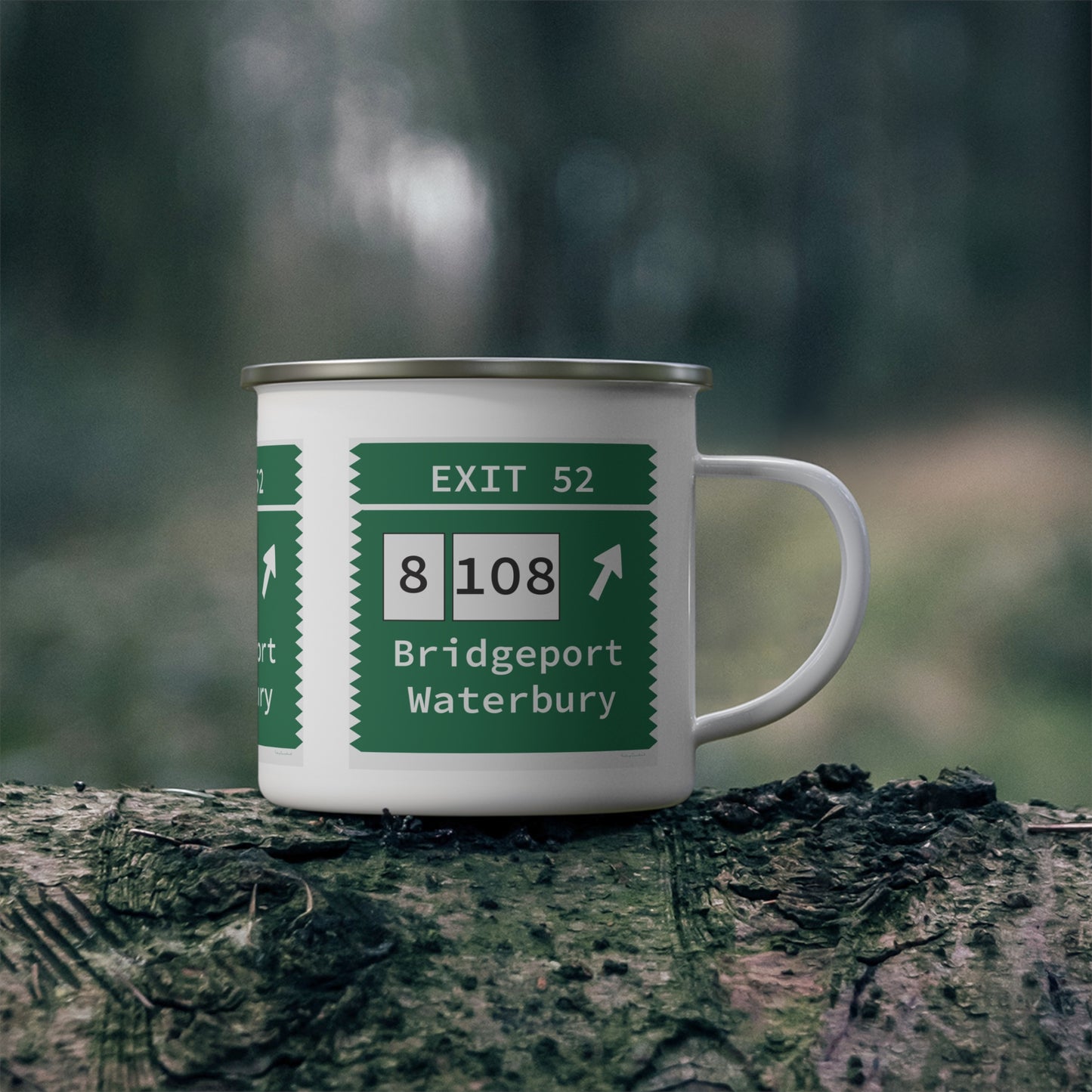 Vintage Merritt Parkway Exit 52 Sign Enamel Camping Mug
