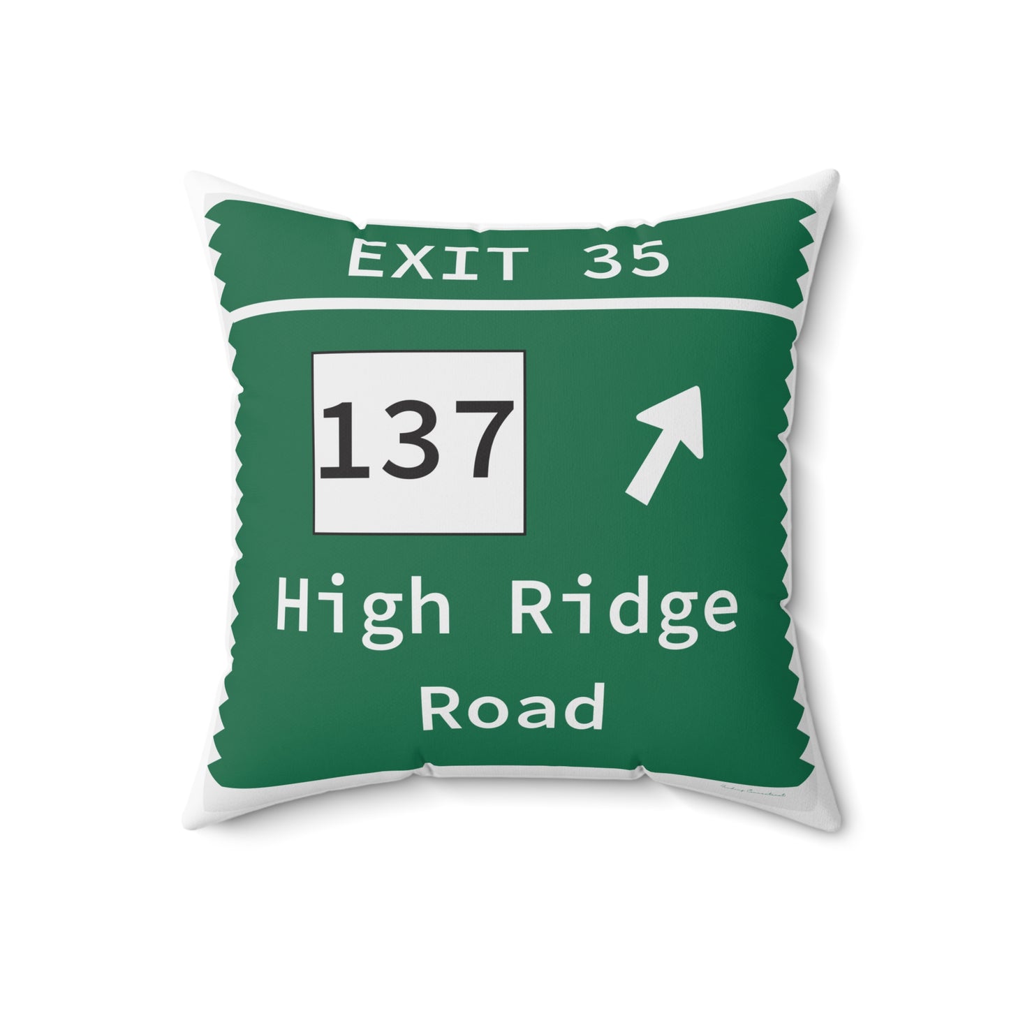 Vintage Merritt Parkway Exit 35 Sign Spun Polyester Square Pillow