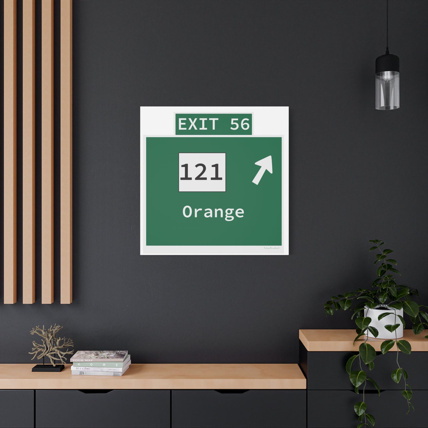 Vintage WCP Exit 56 Sign Matte Canvas, Stretched, 1.25"