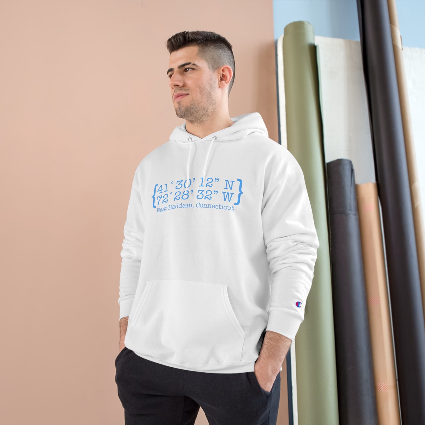 East Haddam Coordinates Champion Hoodie