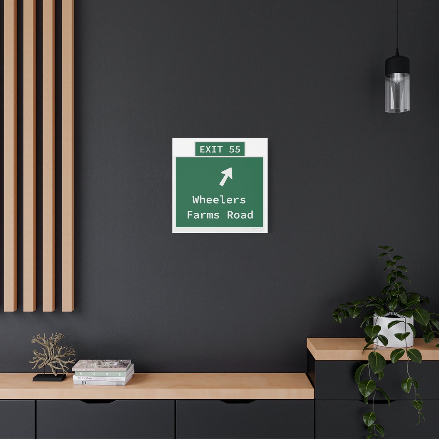 Vintage WCP Exit 55 Sign Matte Canvas, Stretched, 1.25"
