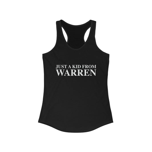 Just a kid from Warren Women's Ideal Racerback Tank Top