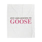 Just a kid listening to Goose  - Pink & Espresso Velveteen Plush Blanket