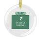 Vintage WCP Exit 62 Sign Glass Ornaments