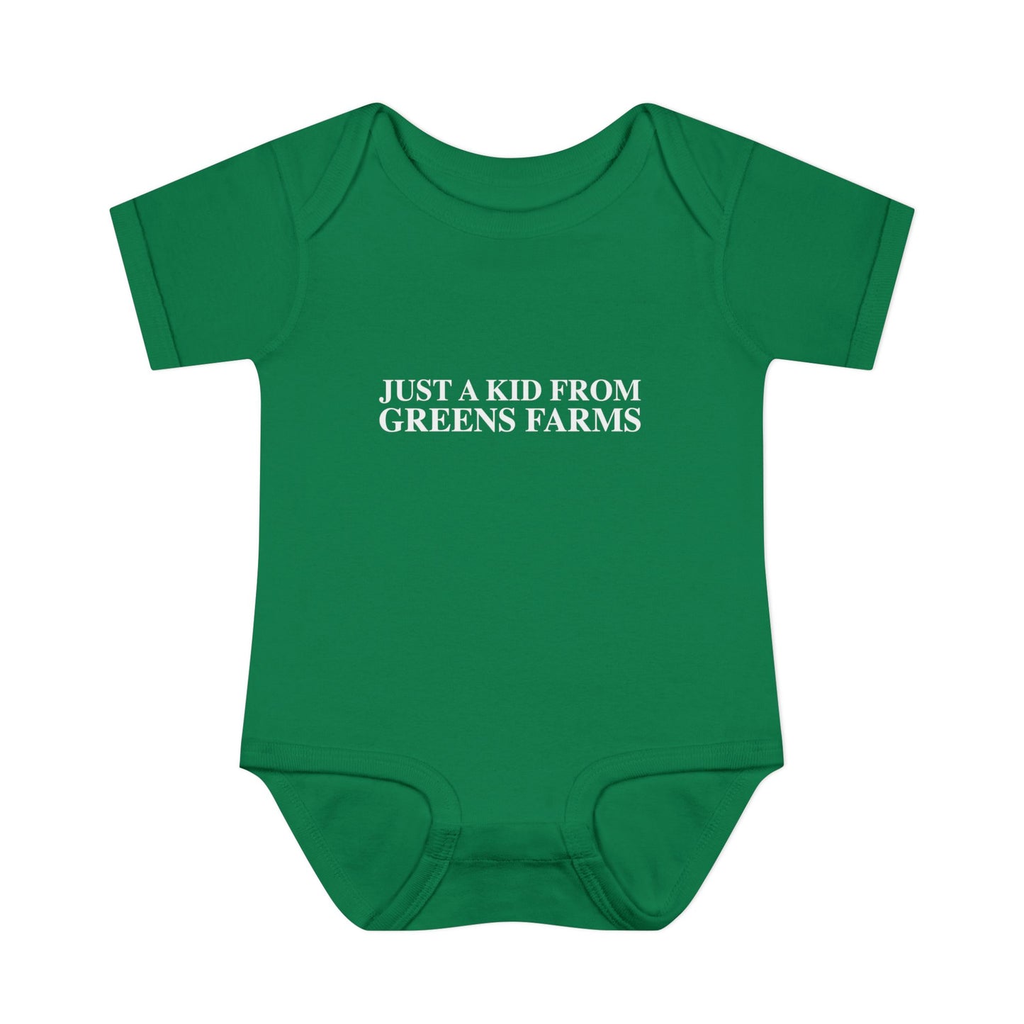 Just a kid from Greens Farms Infant Baby Rib Bodysuit