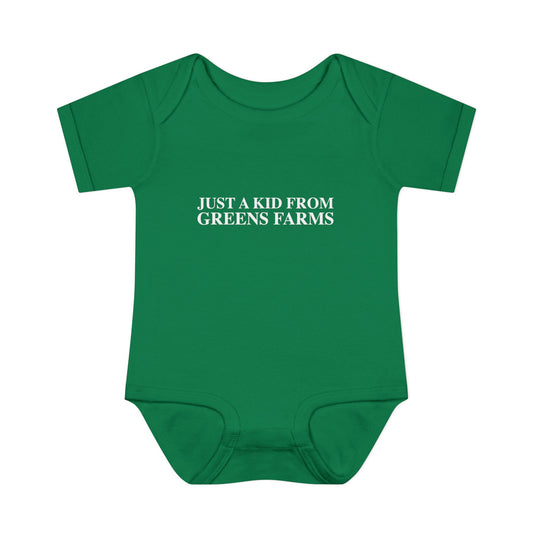 Just a kid from Greens Farms Infant Baby Rib Bodysuit