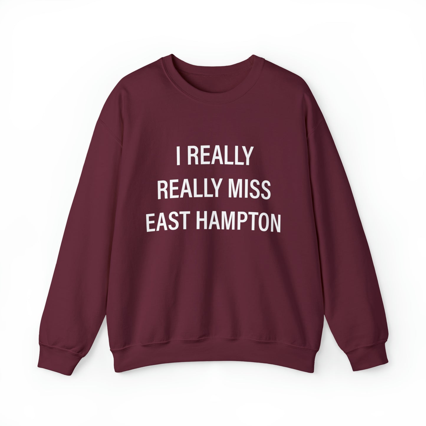 I Really Really Miss East Hampton (white) Unisex Heavy Blend™ Crewneck Sweatshirt