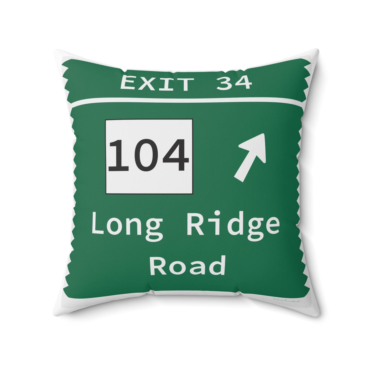 Vintage Merritt Parkway Exit 34 Sign Spun Polyester Square Pillow