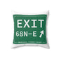 Vintage Exit 68N-E WCP Sign Spun Polyester Square Pillow