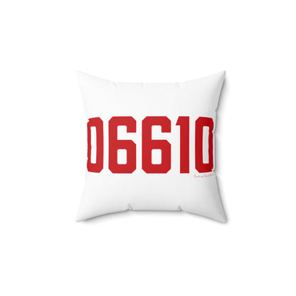 06610  Bridgeport Connecticut Zip Code Spun Polyester Square Pillow