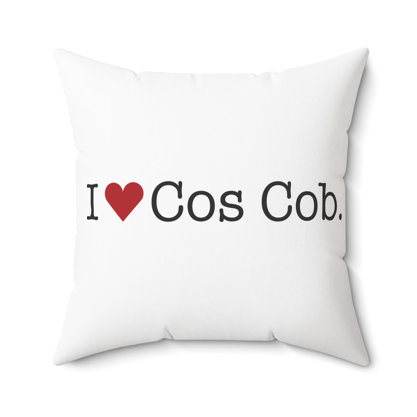 I Heart Cos Cob. Spun Polyester Square Pillow