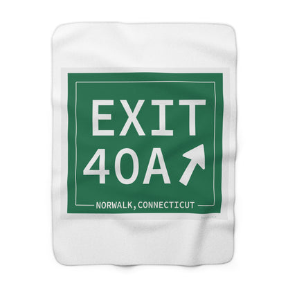 Vintage Exit 40A Merritt Parkway Sign Sherpa Fleece Blanket