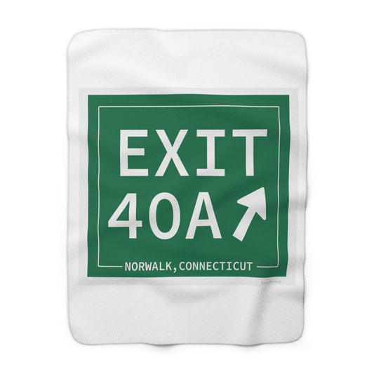 Vintage Exit 40A Merritt Parkway Sign Sherpa Fleece Blanket
