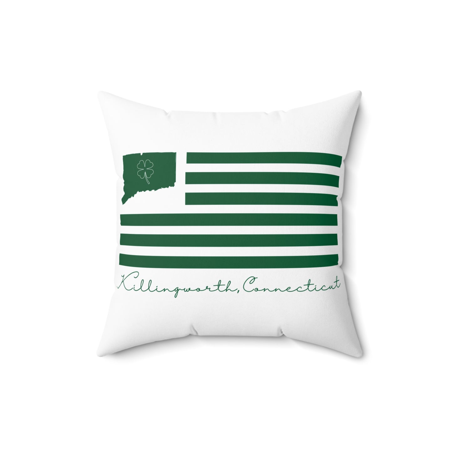 Killingworth Connecticut St. Patrick’s Day Flag Spun Polyester Square Pillow