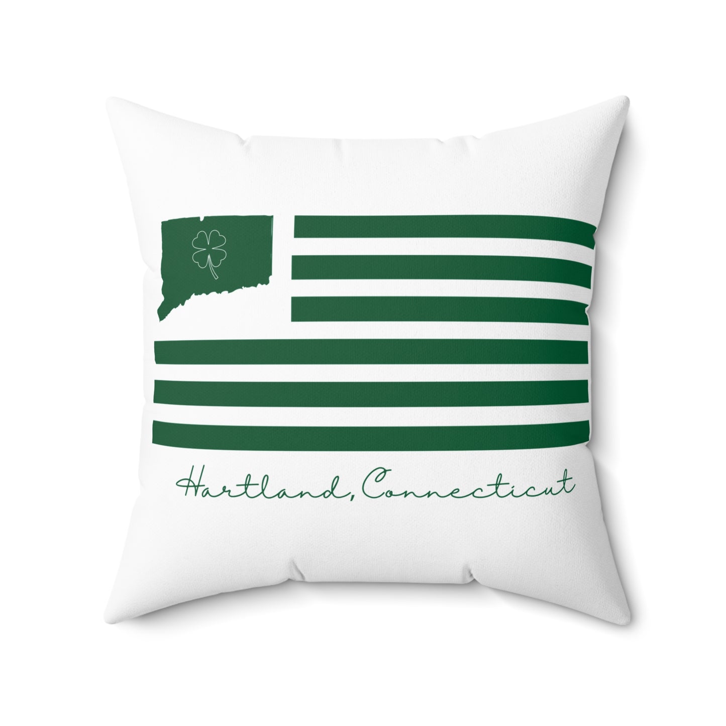 Hartland Connecticut St. Patrick’s Day Flag Spun Polyester Square Pillow