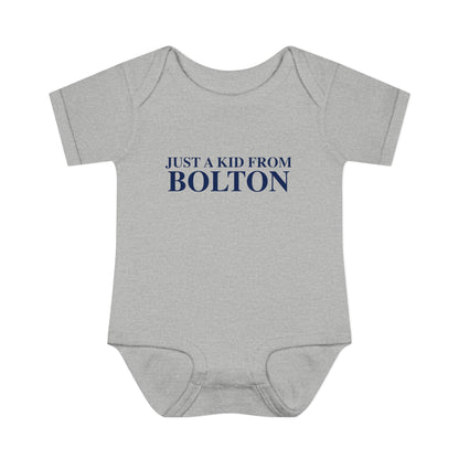 Just a kid from Bolton  Infant Baby Rib Bodysuit