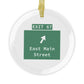 Vintage WCP Exit 67 Sign Glass Ornaments