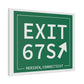 Vintage Exit 67S WCP Sign Matte Canvas, Stretched, 1.25"