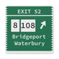 Vintage Merritt Parkway Exit 52 Sign Matte Canvas, Stretched, 1.25"