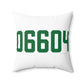 06604 Bridgeport Connecticut Zip Code Spun Polyester Square Pillow