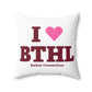 I Heart BTHL Spun Polyester Square Pillow