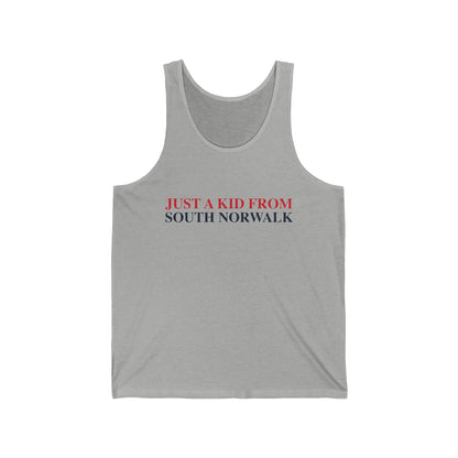 Just a kid from South Norwalk Unisex Jersey Tank Top