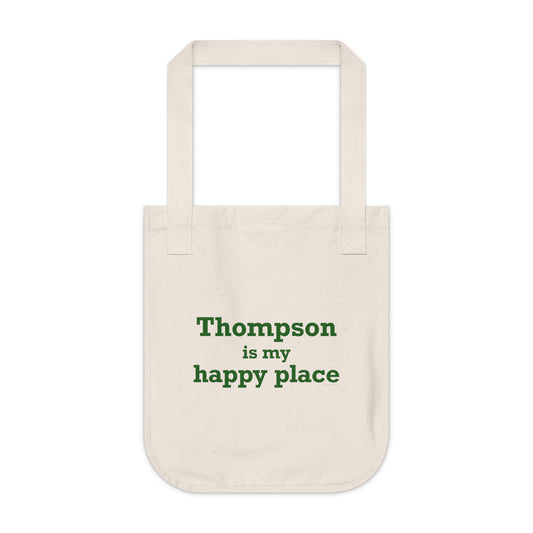 Thompson Is My Happy Place Organic Canvas Tote Bag