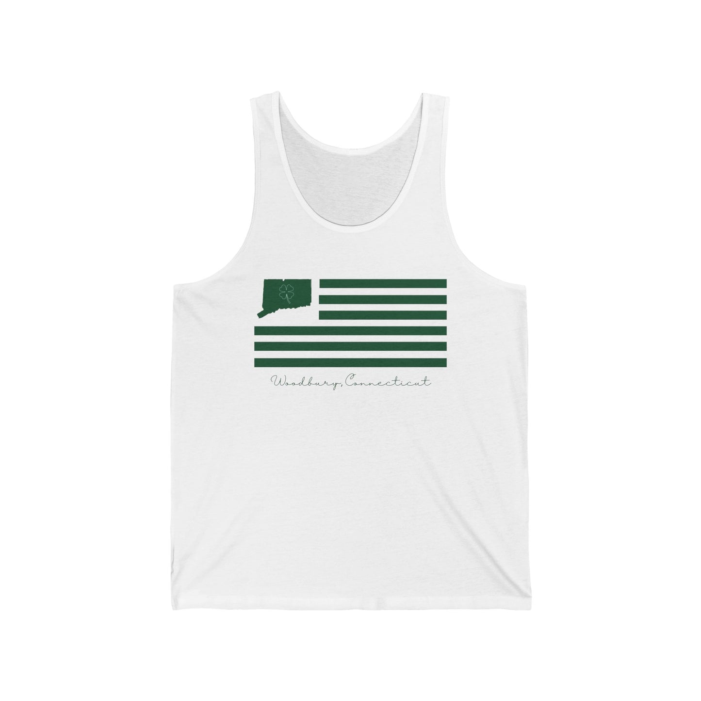 Woodbury Connecticut St. Patrick’s Day Flag Unisex Jersey Tank Top